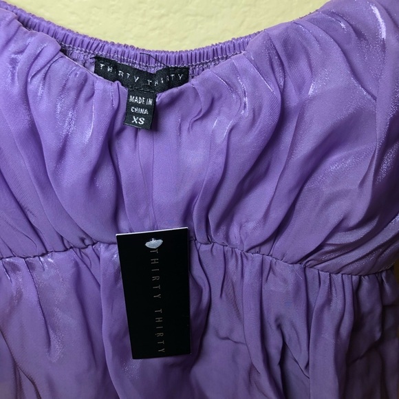 Thirty thirty shimmer puff sleeve crop top size XS - Picture 4 of 6